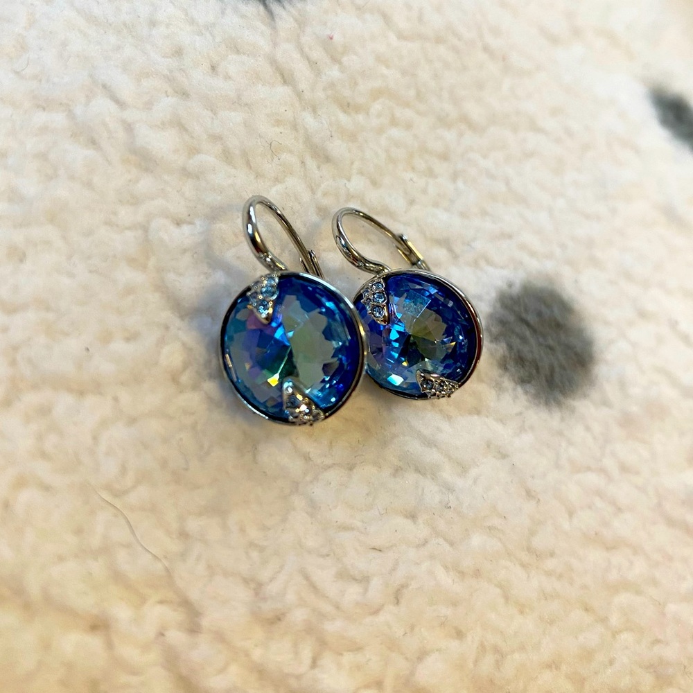 Swarovski blue Globe earrings